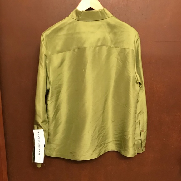 🆕 Josephine Chaus Lime Green Silk Blouse - Picture 2 of 8